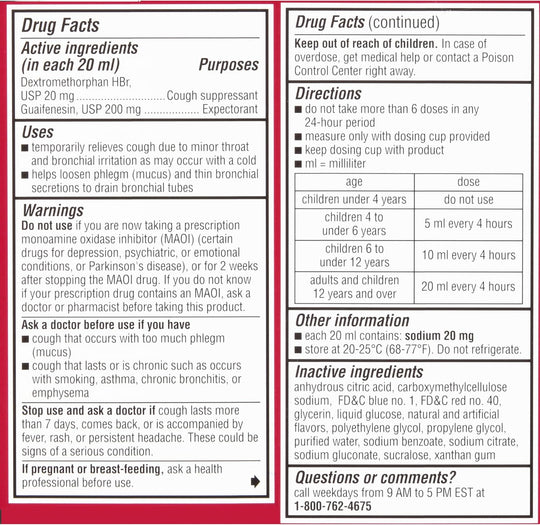 Robitussin® Children’s Cough + Chest Congestion DM, 4 fl oz Bottle