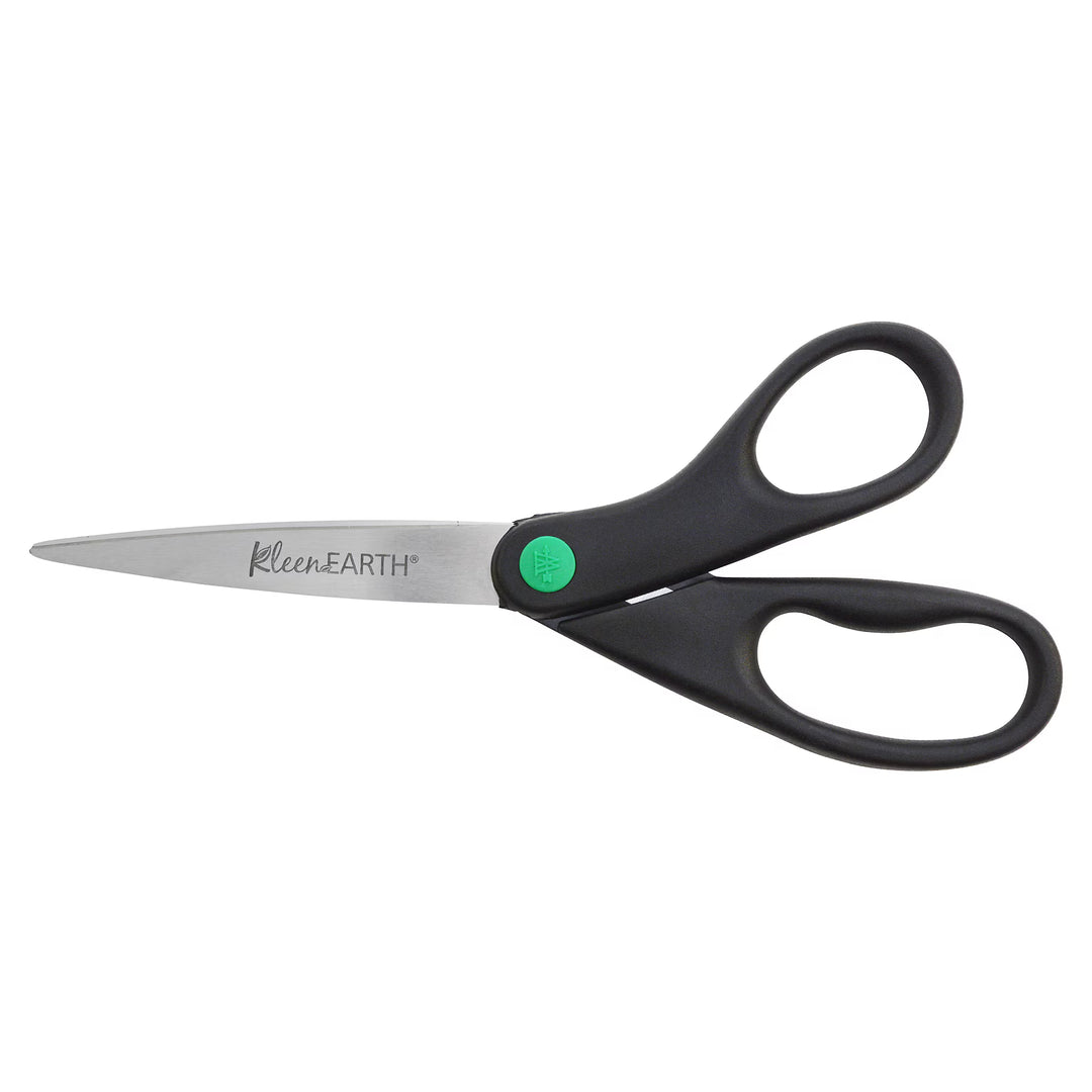 Westcott KleenEarth® Straight Scissors, 8", Black, 2/pk