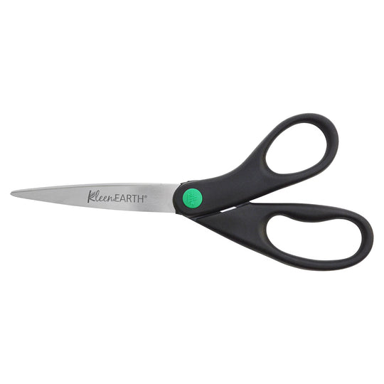 Westcott KleenEarth® Straight Scissors, 8", Black, 2/pk