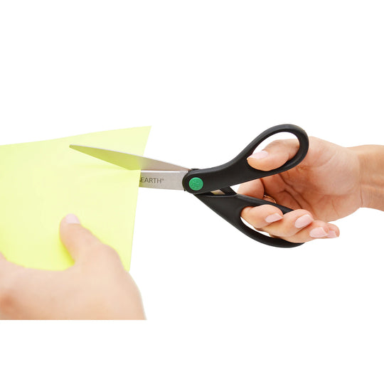 Westcott KleenEarth® Straight Scissors, 8", Black, 2/pk