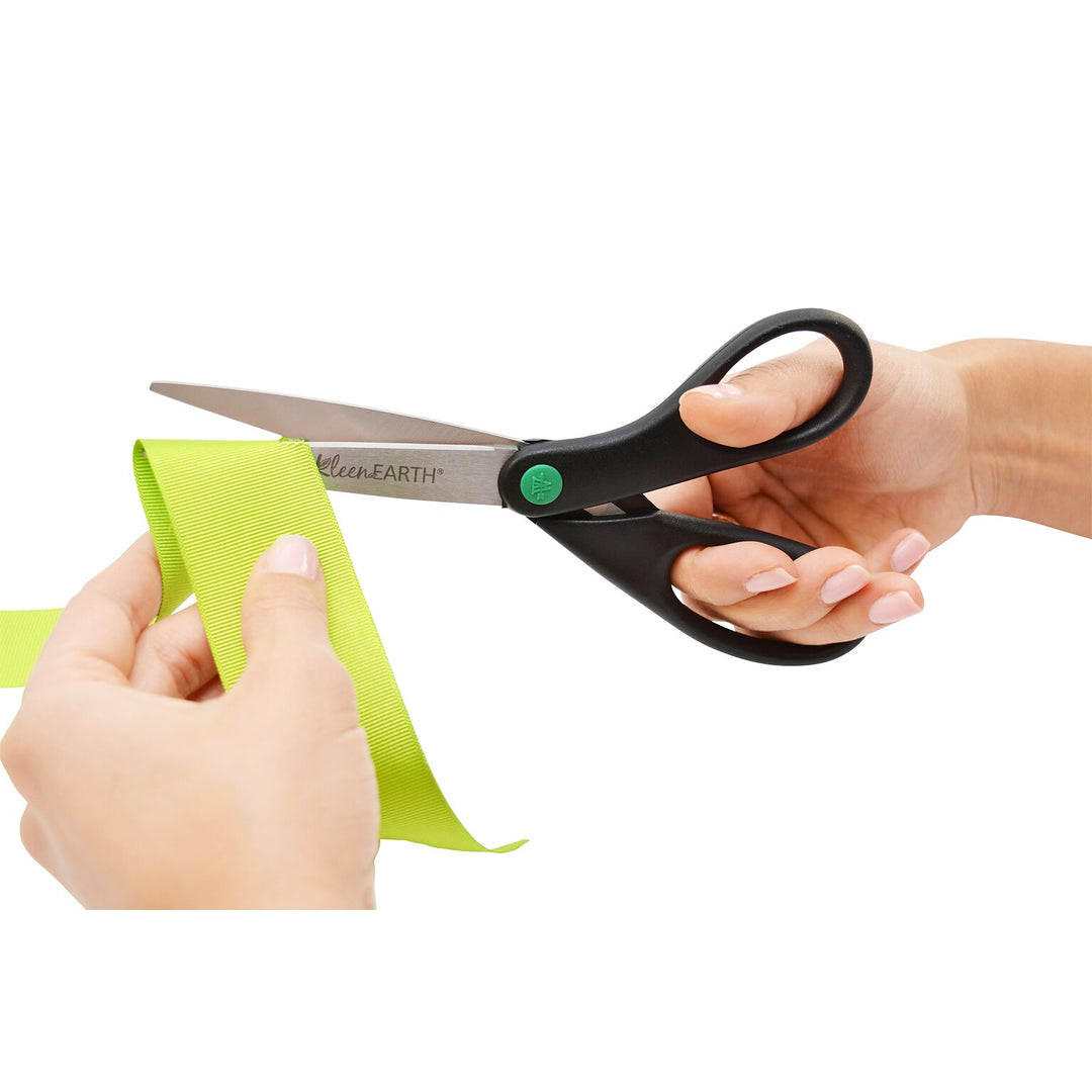 Westcott KleenEarth® Straight Scissors, 8", Black, 2/pk