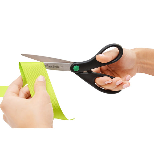 Westcott KleenEarth® Straight Scissors, 8", Black, 2/pk