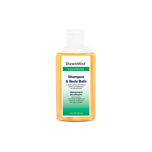DUKAL Dawnmist Shampoo & Body Wash, Fresh Apricot 4 oz bottle, 96 Bottles Per Case