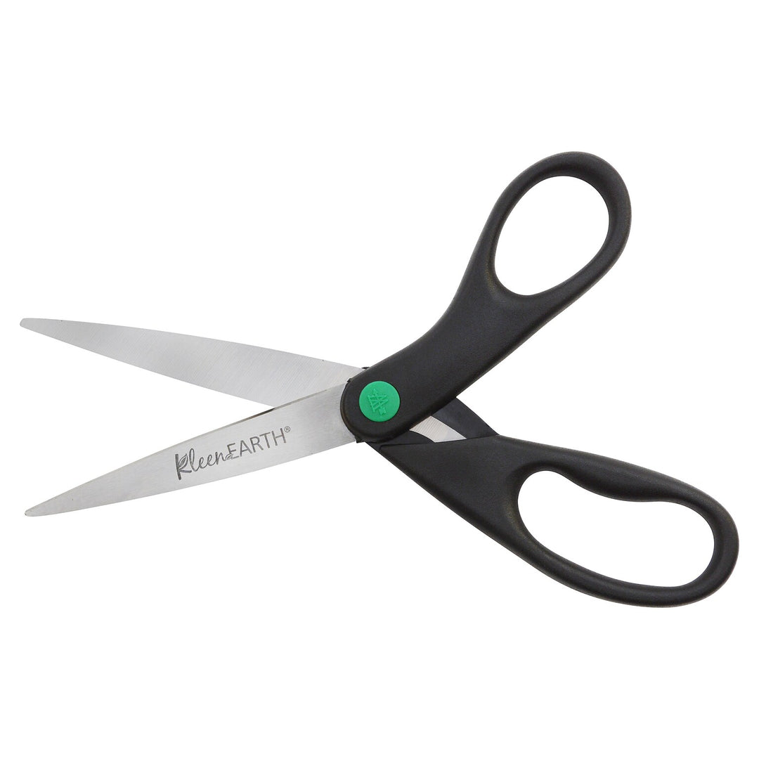 Westcott KleenEarth® Straight Scissors, 8", Black, 2/pk