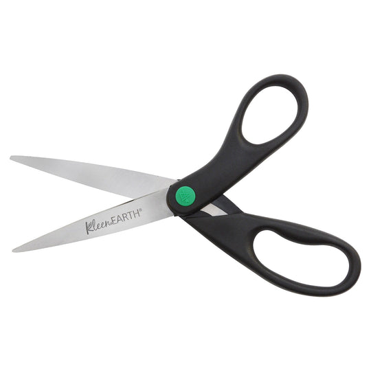 Westcott KleenEarth® Straight Scissors, 8", Black, 2/pk