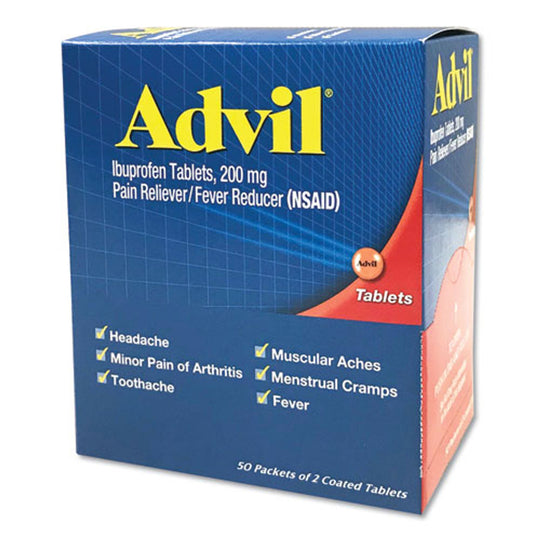 ADVIL® Ibuprofen Tablets Pain Reliever and Fever Reducer – 2 Pack, 50 Per Box