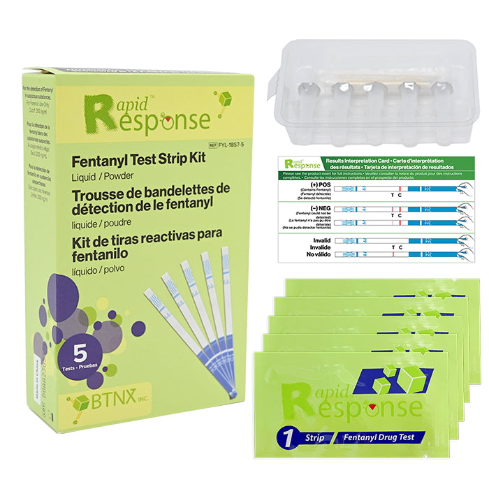 Rapid Response™ Fentanyl Test Strip Kit, 5 Per Box, 25 Boxes Per Case