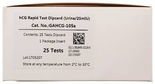 Healgen hCG Women Pregnancy Dip Card, 25 mIU/ml, 25 Cards Per Box