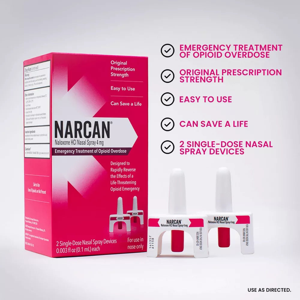 Emergent BioSolutions Opioid Overdose Kit NARCAN® Nasal Spray, 4mg (2 per box, 3 boxes per case)