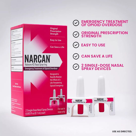 Emergent BioSolutions Opioid Overdose Kit NARCAN® Nasal Spray, 4mg (2 per box, 3 boxes per case)