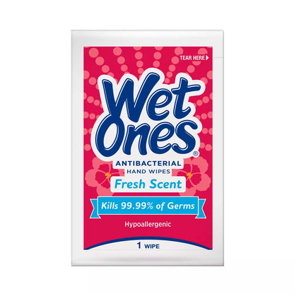 Wet Ones antibacterial aloe hand wipes – 24 single-use packets for vending