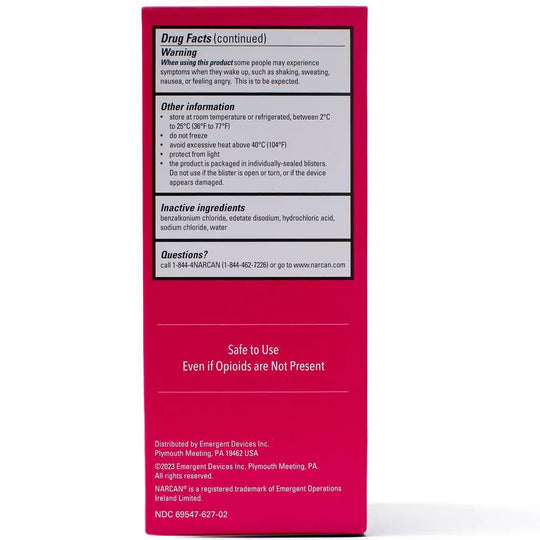 Emergent BioSolutions Opioid Overdose Kit NARCAN® Nasal Spray, 4mg (2 per box, 3 boxes per case)