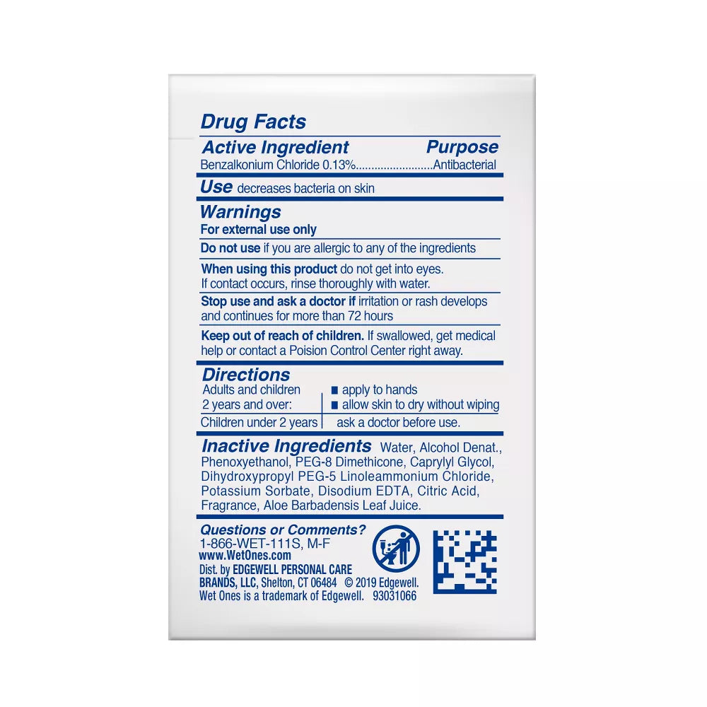 Wet Ones antibacterial aloe hand wipes – 24 single-use packets for vending machines