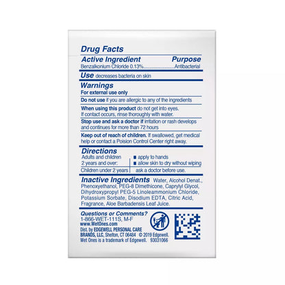 Wet Ones antibacterial aloe hand wipes – 24 single-use packets for vending machines