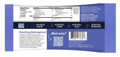 Earthside Farms Blueberry Vanilla Cashews- 1.5 oz wellness vending machine university campuses
