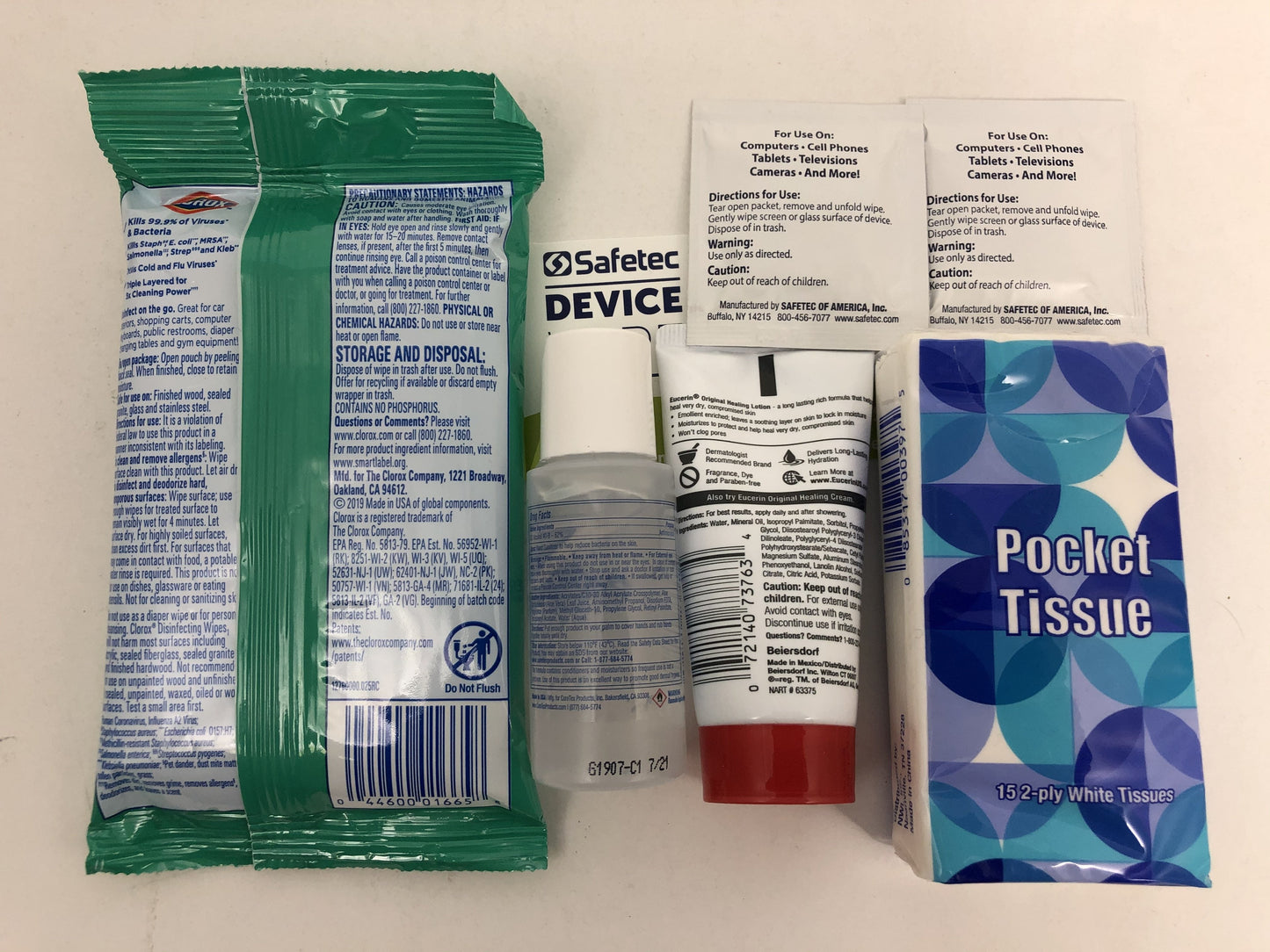 COVID 19 - Go to Work/Store Sanitizing & Care Kit w/Clorox, 6 items wellness vending machine university campuses