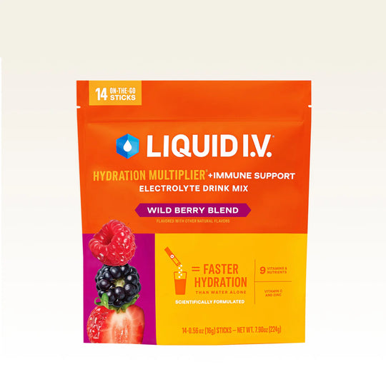 LIQUID I.V.® Hydration Multiplier + Immune Support – Wild Berry Blend, 42 Pouches