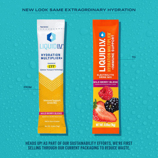 LIQUID I.V.® Hydration Multiplier + Immune Support – Wild Berry Blend, 42 Pouches