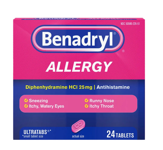 Benadryl® Allergy Ultratabs® Tablets 24 count box, 24 boxes per case