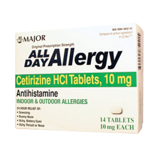 MAJOR PHARMACEUTICALS All Day Allergy, 24 Hour, Compare to  Zyrtec® 14 Tablets
