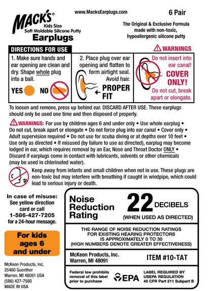 Mack's Soft Moldable Silicone Putty Kids Size Earplugs - 6 Pairs wellness vending machine university campuses
