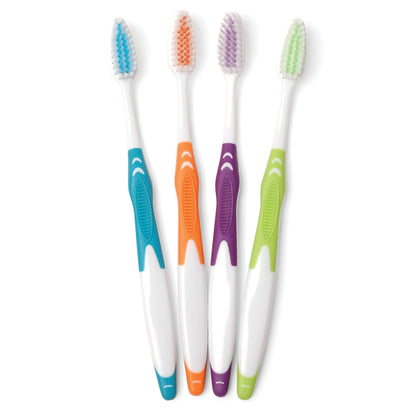 FRESHMINT® Rubber Grip Handle Toothbrush, 144 Individually Wrapped, Assorted Colors