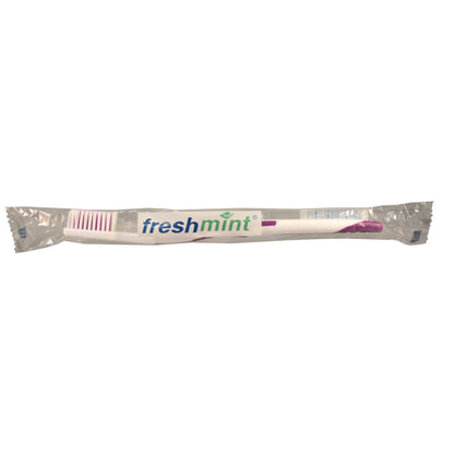 FRESHMINT® Rubber Grip Handle Toothbrush, 144 Individually Wrapped, Assorted Colors