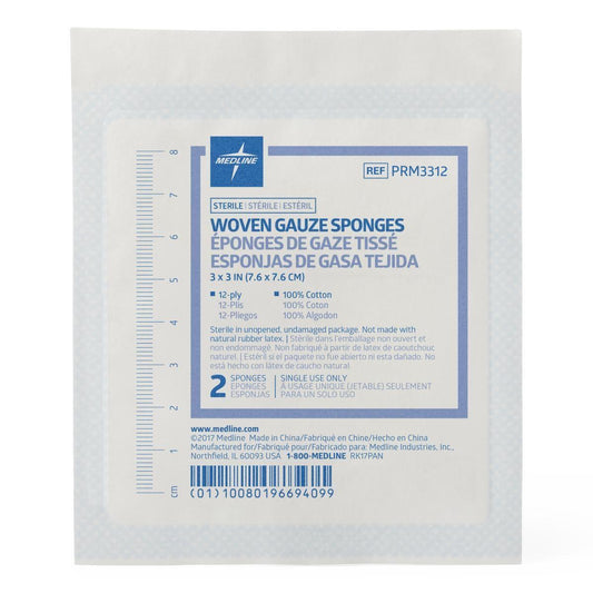 ADI MEDICAL Woven Gauze Sponges – 3" x 3", 12-Ply, Non-Sterile