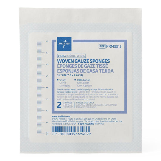 ADI MEDICAL Woven Gauze Sponges – 3" x 3", 12-Ply, Non-Sterile