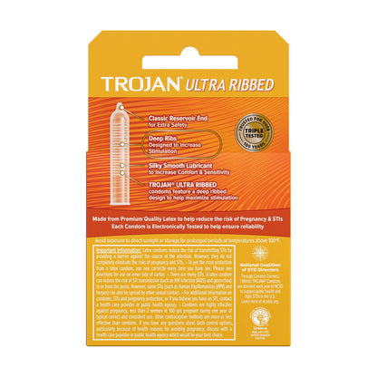 Trojan Ultra Ribbed Condoms - Box of 3 wellness vending machine university campuses