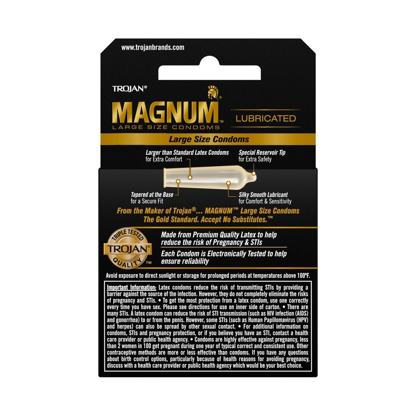 Trojan Magnum Lubricated Condoms - Box of 3 wellness vending machine university campuses