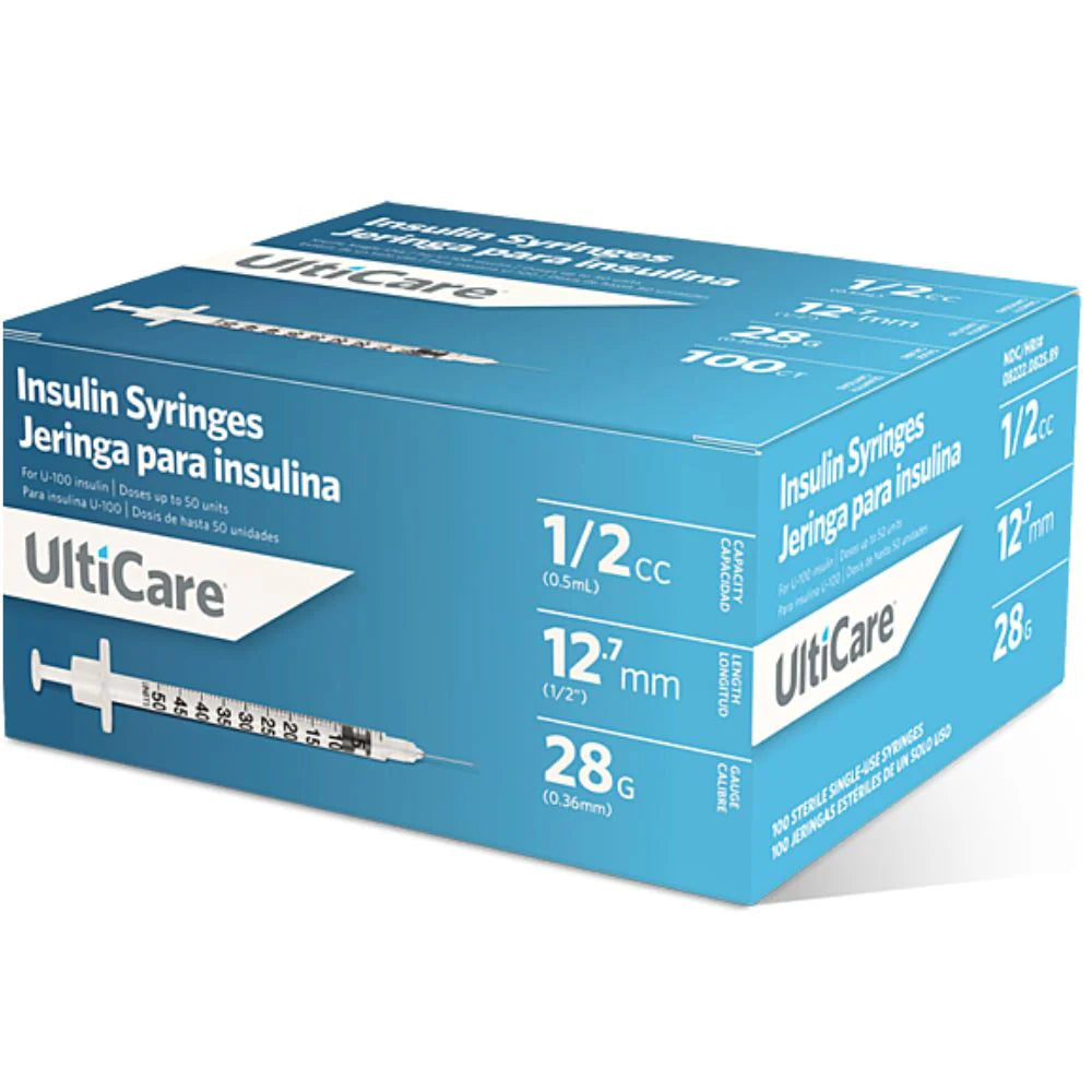 UltiMed® UltiCare™ Insulin Syringes – Box of 100