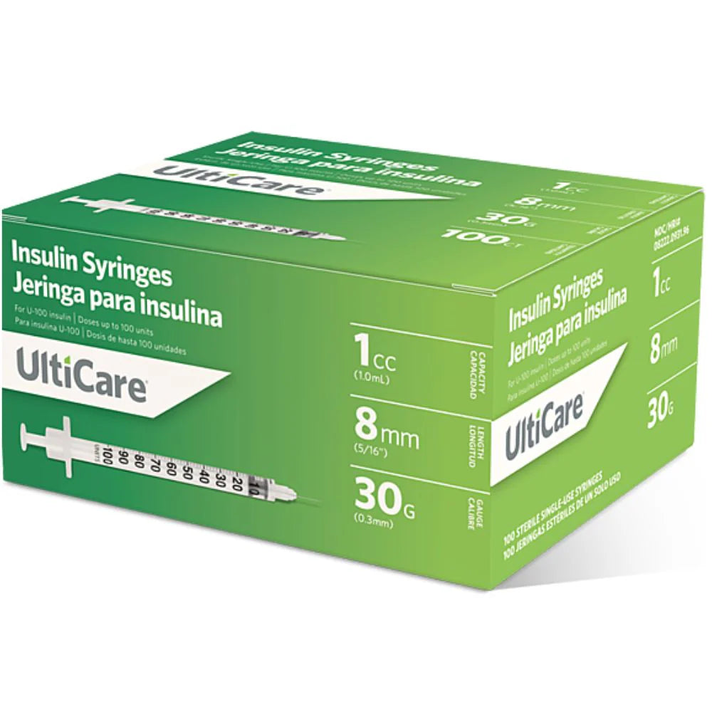 UltiMed® UltiCare™ Insulin Syringes – Box of 100