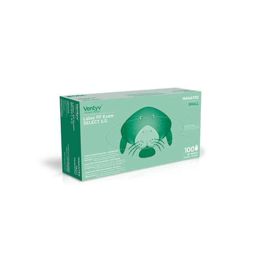 VENTYV® Select 5.0™ Natural Latex Exam Gloves (Manatee) – Case of 10 Boxes