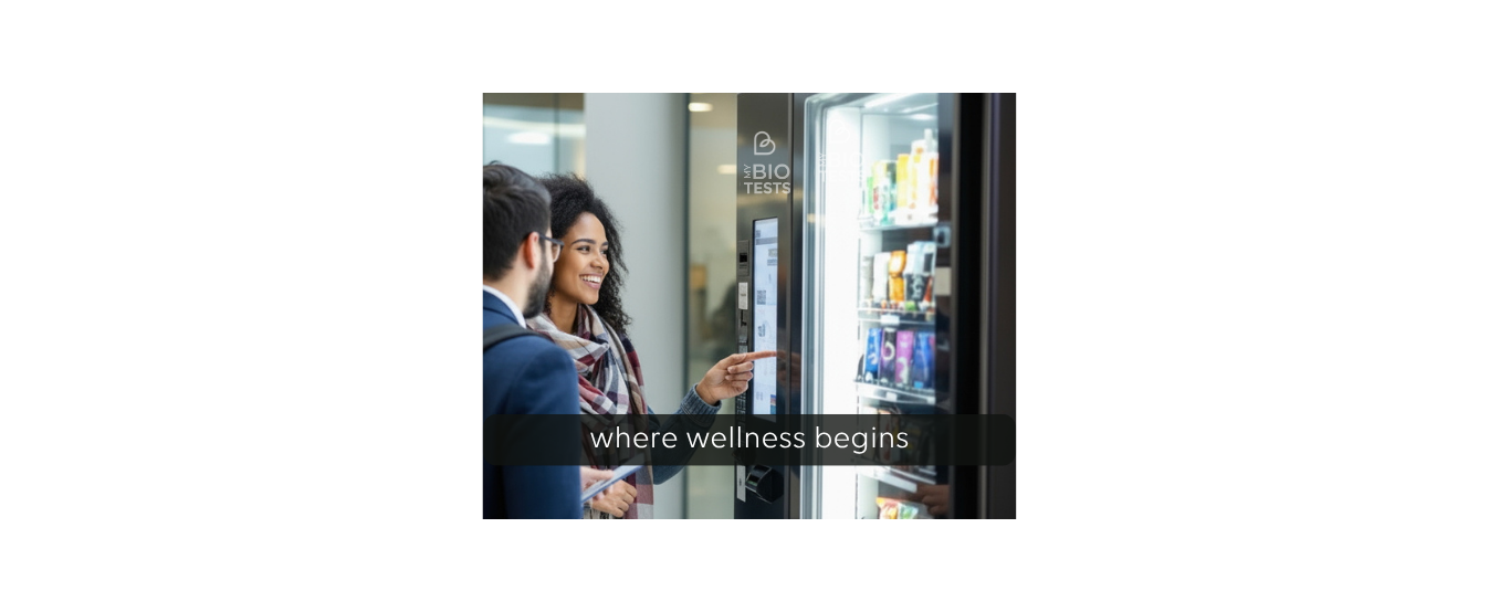College wellness vending machine photo — FDA-regulated rapid tests & OTC supplies