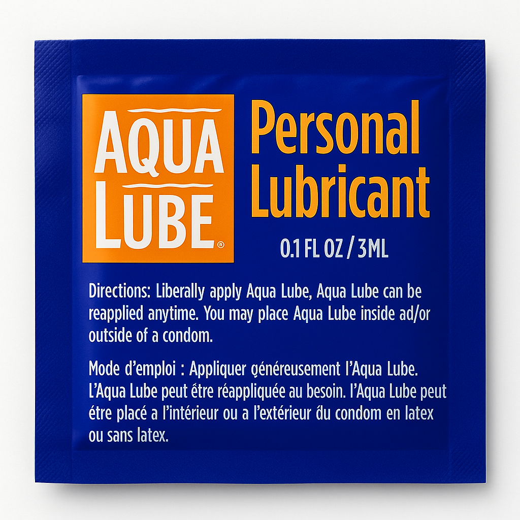 Aqua Lube Personal Water-Based Lubricant 144 Count Bag – Silky Smooth Single-Use Packets for College Wellness Vending Machines and Dorms