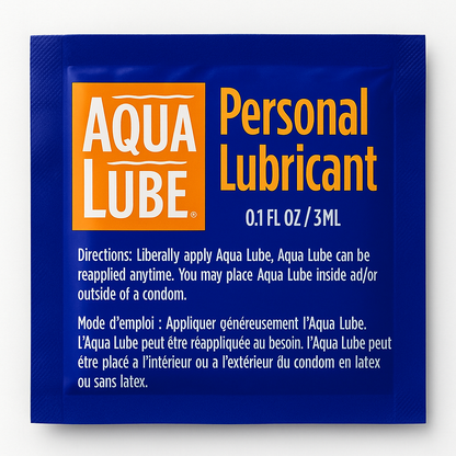 Aqua Lube Personal Water-Based Lubricant 144 Count Bag – Silky Smooth Single-Use Packets for College Wellness Vending Machines and Dorms