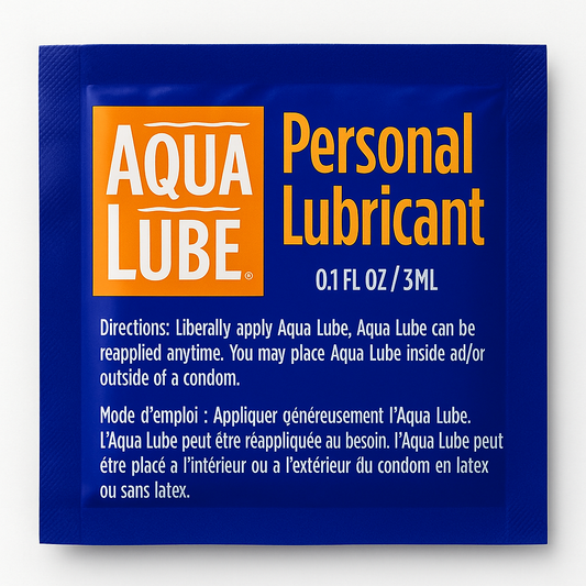 Aqua Lube Personal Water-Based Lubricant 144 Count Bag – Silky Smooth Single-Use Packets for College Wellness Vending Machines and Dorms