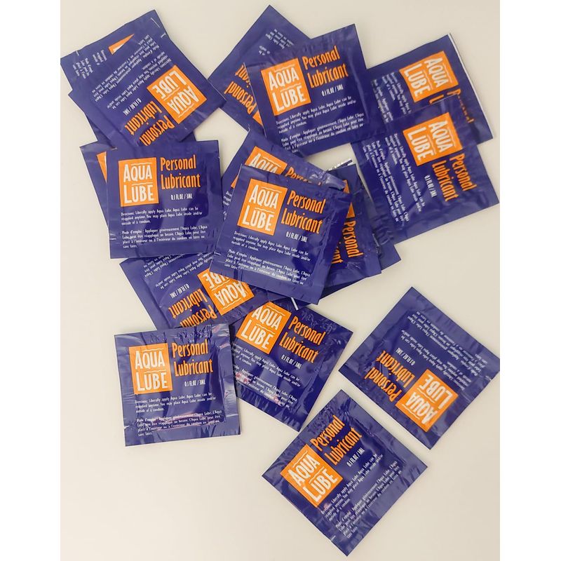 Aqua Lube® Personal Water-Based Lubricant – 144 Count Bag (0.1 Fl Oz / 3 ml Each)