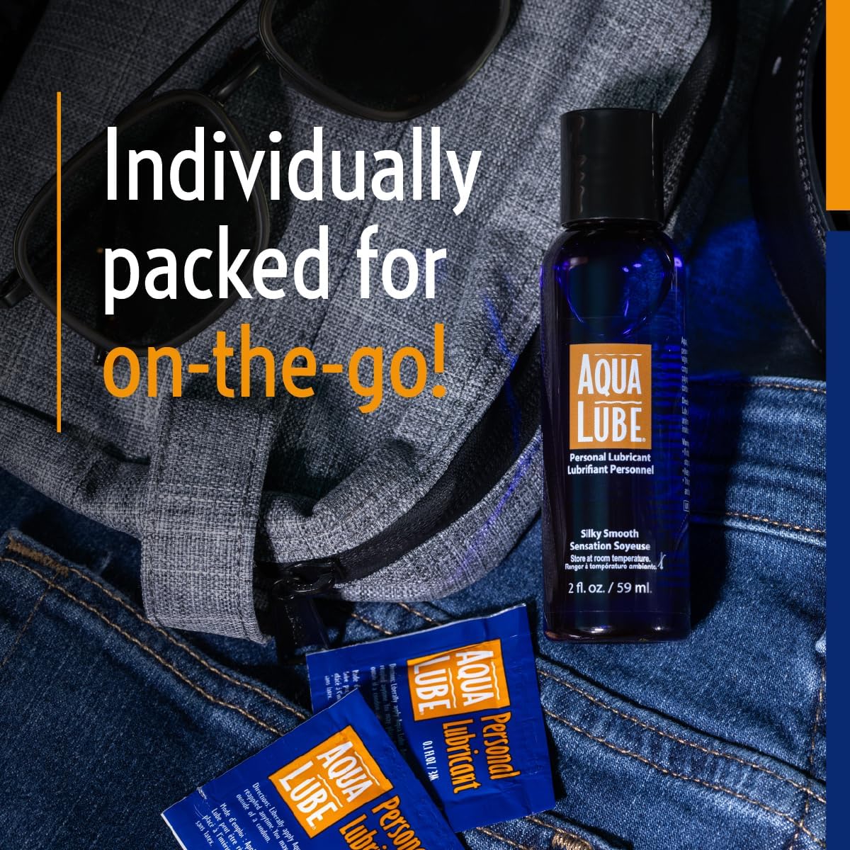 Aqua Lube® Personal Water-Based Lubricant – 144 Count Bag (0.1 Fl Oz / 3 ml Each)