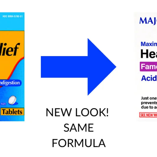 Major Pharmaceuticals Antacid Heartburn Relief Tablets – 30 Count Compare to Pepcid AC®