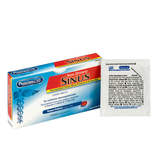 Sinus Decongestant Tablets – Non-Drowsy Relief Compare to Sudafed PE®, 12 Tablets per box