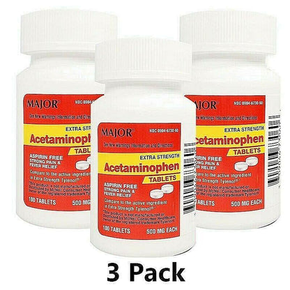 Acetaminophen 500mg, 100 tablets