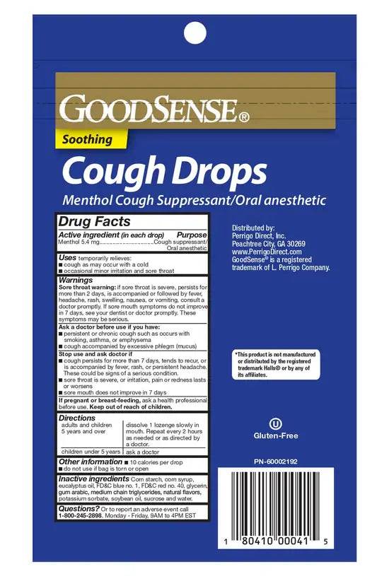 Good Sense® Menthol Cough Drops – 30 Count Bag