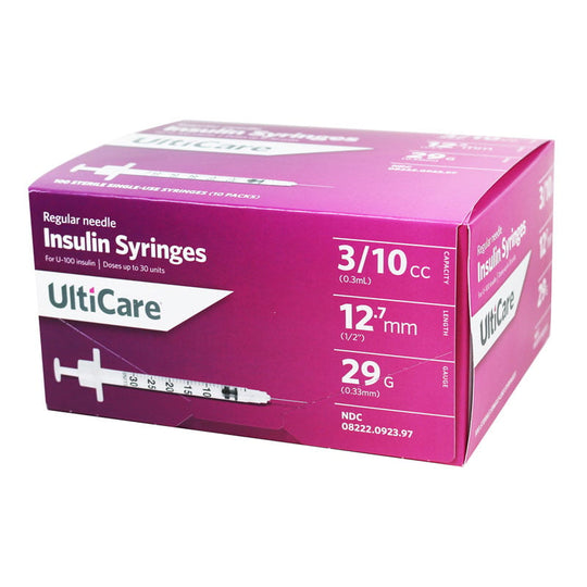 UltiMed® UltiCare™ Insulin Syringes – Box of 100
