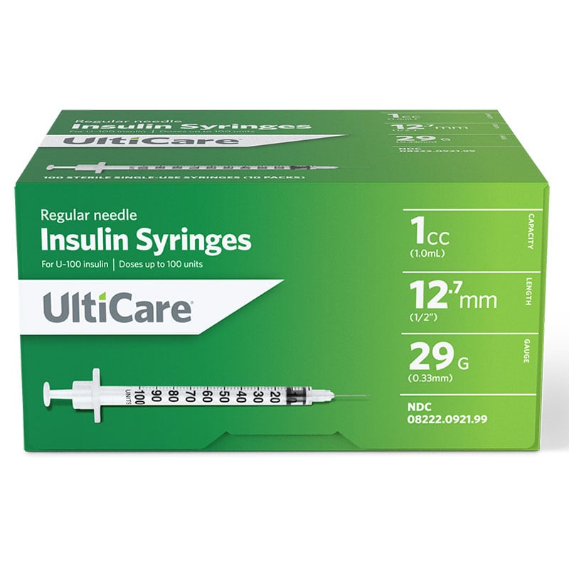 UltiMed® UltiCare™ Insulin Syringes – Box of 100
