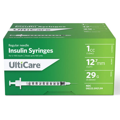 UltiMed® UltiCare™ Insulin Syringes – Box of 100